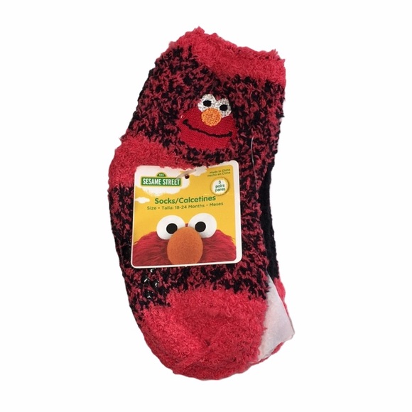 Sesame Street Other - Elmo Fleece Socks with Grippers, Red, Size 18-24m